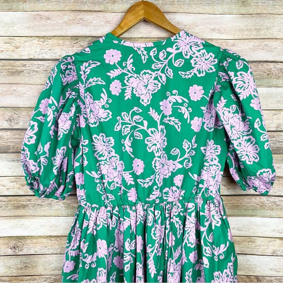 Xirena Caprisyn Green Aurie Puff Sleeve Mini Dress Size Large - Picture 5 of 8